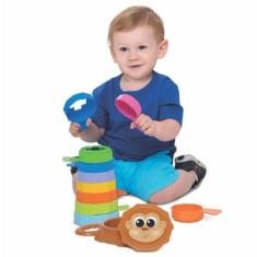 Brinquedo Educativo Didático Empilha Baby Macaquinho Solapa 8 meses - 