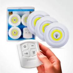 KIT 3 LAMPADAS LUMINÁRIA LED SPOT SEM FIO CONTROLE REMOTO