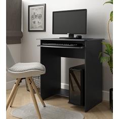 Escrivaninha Mesa Computador Notebook Prática Compacta Home Office (Preto)