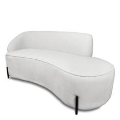 Sofá 4 Lugares Orgânico 220cm Pé Ferro Preto Morgan Bouclê Cinza D03 -