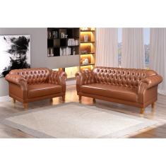 Conjunto De Sofás Chesterfield Duque Caramelo