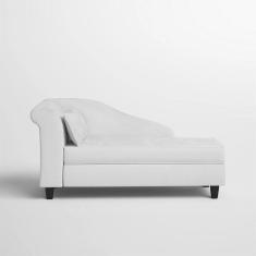 Recamier Diva França 1,60m Suede Branco - Inova Decor