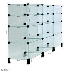 Balcão de Atendimento Modulado em Vidro - 1,10 x 0,90 X 0,40