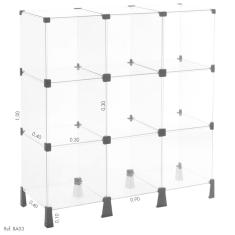 Balcão de Atendimento Modular em Vidro - 0,90 x 1,00 X 0,40