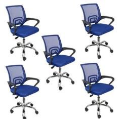 Kit 5 Cadeiras Escritório Diretor Tela Mesh Tok 3310 - OR Design