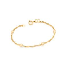 Pulseira Rommanel Infantil Folheada Ouro 18k - 14cm