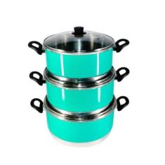 Jogo Panelas Grande (jogão) Verde Água Alumínio 3 Peças - CONTINENTAL