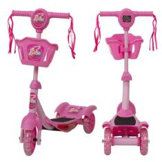 Patinete Para Crianças Menina Barbie 5 6 7 8 Anos Musical - Toys 2U