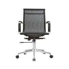 Cadeira para Escritório Giratória Aço Cromado Sidney Diretor Fratini Móveis Preto