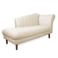 Divã Recife Veludo Bege 165 Cm Pés Chanfrado Castanho - D`rossi