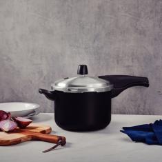 Panela de Pressão Tramontina Vancouver 4,5L em Alumínio Revestimento Interno e Externo Antiaderente - Preto