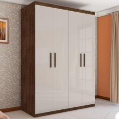 Guarda Roupa Miami Casal Quatro Portas Malbec Off White