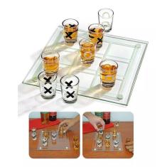 Jogo Da Velha Tabuleiro De Vidro Bebidas Drinks Shot Tequila
