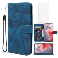 Wanyuexes Capa carteira para Moto G Power 2024/Motorola G Power 2024 5G com protetor de tela de vidro temperado, capa de celular flip de couro com suporte para cartão de crédito para Motorola Moto G