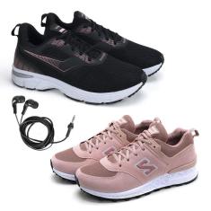 Tênis Feminino Esporte Conforto + Fone de Ouvido Fio Kit 2-Feminino