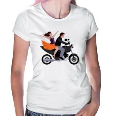 Baby Look Moto Casal - Foca na Moda, Branco, G
