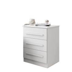 Mesa de cabeceira com 3 gavetas(Branco)