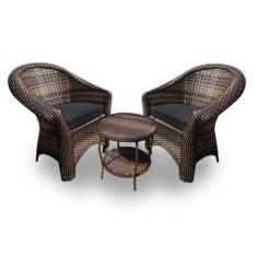 Conjunto de Poltronas Fibra Sintética Bali - 2 Poltronas + 1 Mesa Cent