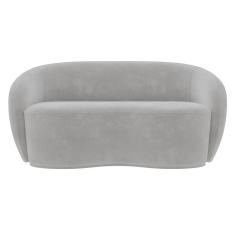 Sofá 2 Lugares Living Orgânico Sala De Estar 160cm Garbin K04 Veludo Cinza - Mpozenato