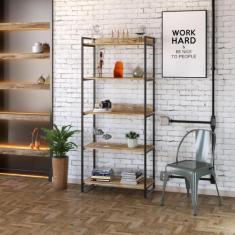 Estante Multiuso 5 Prateleiras 187x80cm Estilo Industrial - Compace De