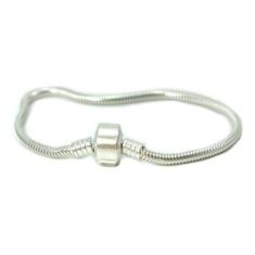 Pulseira Berloqueira Prata Legitima 925 - Lojas La&Ny Pratas, 19 cm, P