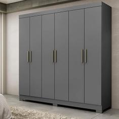 Guarda Roupa Casal com Pés Paris 6 Portas 2 Gavetas Paris