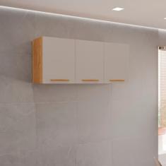 Armário Aéreo de Cozinha 3 Portas Bella Cinamomo/off White