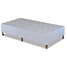 Cama Box Base Solteiro Universal Bordado White (88x188x30) - Paropas