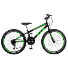 Bicicleta Aro 24 Kls Sport Gold Freio V-Brake Mtb 21 Marchas, Preto, V