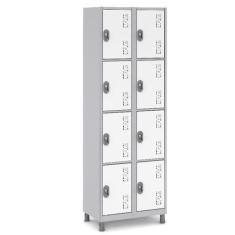 Guarda Roupas de Aço com 8 Portas Design Moderno - W3, Branco