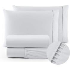 Jogo de Lençol Queen 4 peças Micropercal 200 Fios. - MINHA LOJA BORDAD