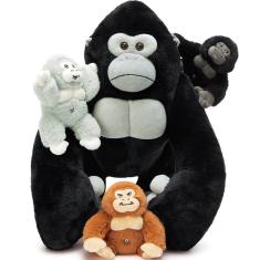 Gorila gigante MaoGolan de pelúcia com 3 bebês de 50 cm