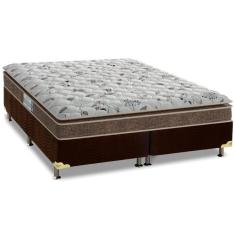 Cama Box Queen: Colchão Espuma D45 Probel Prodormir Advanced + Base Crc Suede Brown(158X198)