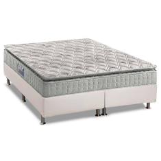 Cama Box Queen: Colchão Espuma D33 Anjos Orthosono + Base Crc Courano White(158X198)