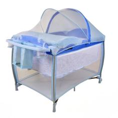 Berço Portátil New Aconchego Blue Chiqueirinho - Burigotto