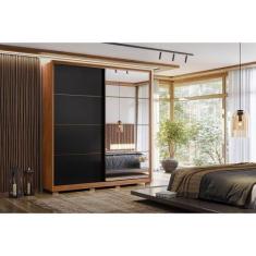 Guarda Roupas 2 Portas de Correr 3 Gavetas c/ Espelho e Pés Belga Flex