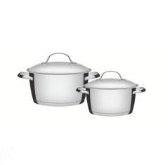 Jogo De Panelas Tramontina Allegra Em Aço Inox Com Fundo Triplo E Tamp