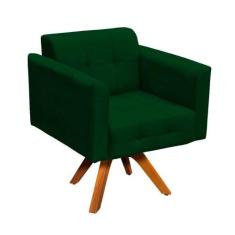 Kit 01 Namoradeira E 02 Poltronas Elisa Suede Verde - D' ROSSI