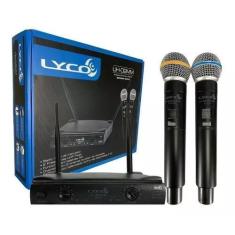 Microfone Lyco UH02MM Sem Fio Duplo De Mão UHF Profissional