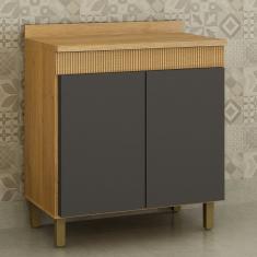 Balcão Para Cozinha 80cm Dakota Cinamomo/grafite