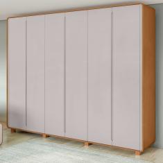 Guarda-roupa Casal Loop 6 Portas Com Pés Amêndoa Clean/off White