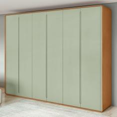 Guarda-roupa Casal Loop 6 Portas Amendoa Clean-salvia