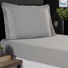 Jogo de Cama Solteiro 400 Fios Percal 02 Peças Com Aba, Antiácaro, Ant