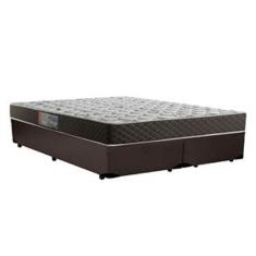 Cama Box Queen Colchão Mola Ensacada Belos Sonhos + Box Sintético 65x158x198 Preto