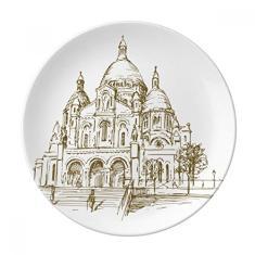 Prato decorativo de paisagem de porcelana, salver, talheres, talheres, jantar