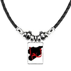DIYthinker Colar com citação de idioma asiático Hope Jewelry Torque pingente de corda de couro