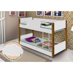 Beliche Infantil Valentina Juvenil Branca E Amêndoa Luminária Led Branco