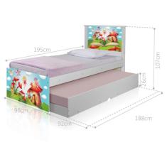 Bicama Juvenil Adesivada Mundo das Fadinhas com Colchões