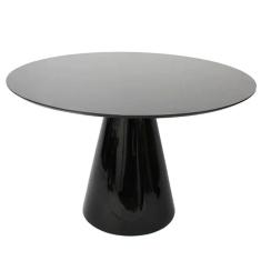 Mesa De Jantar Cone Redonda 80 Cm Laqueada Cor Preto