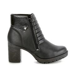 Bota Feminina Mississipi Cano Curto Salto Bloco Ziper Q7836 Preto 37